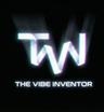 TW Logo - The Vibe Inventor futuristic logo with neon cyan and magenta glow effects